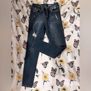 Aeropostale blue distressed high waisted jeggings size 4